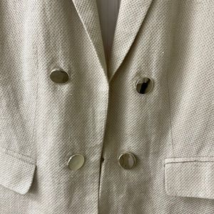 Beige cotton/linen blend summer blazer sz S